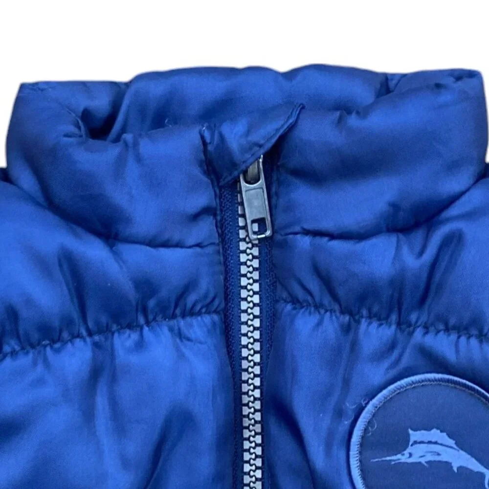 Tommy Bahama Infant Boy Blue Quilted Puffer Vest Marlin Gorpcore Outdoor-12M